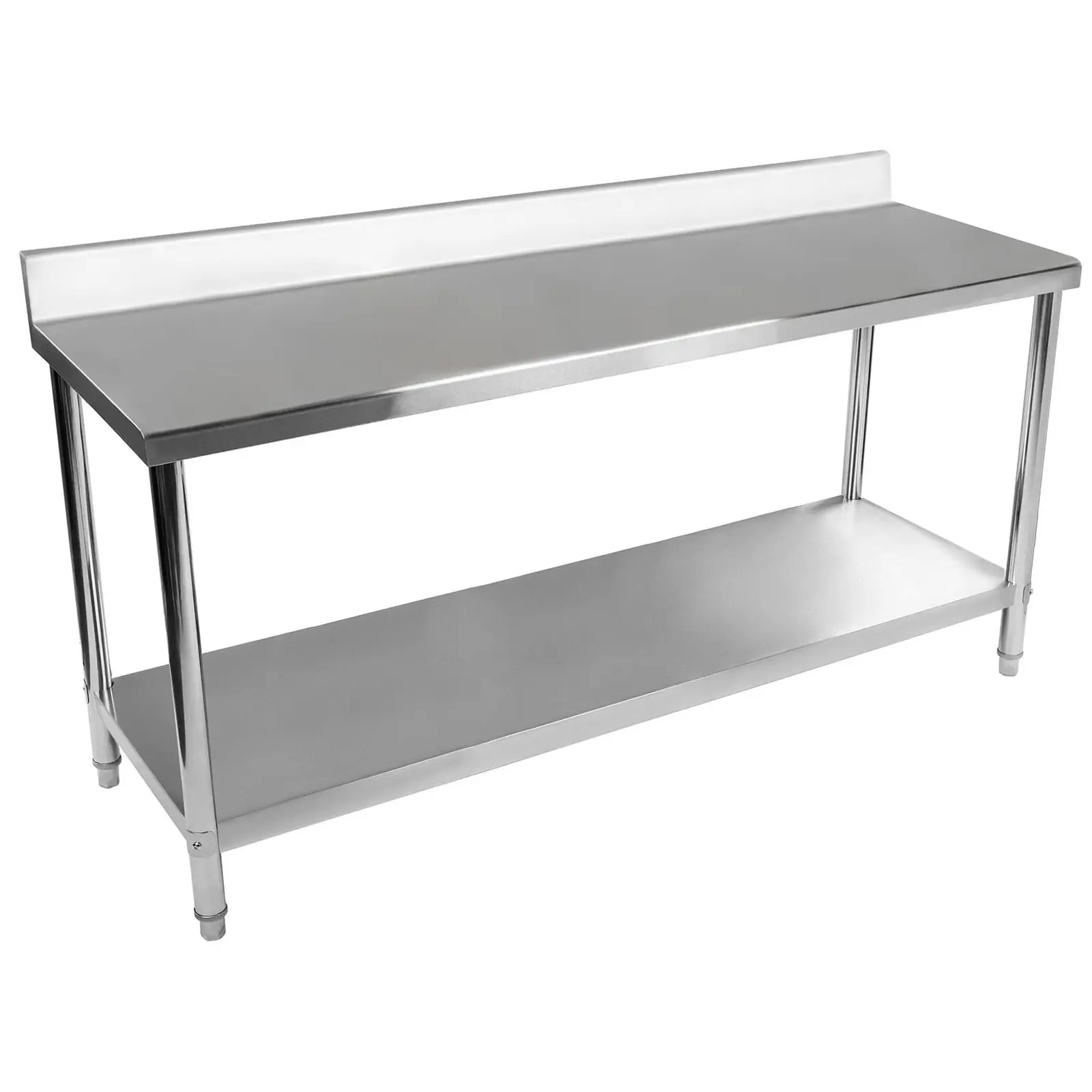 Pracovný stôl z ušľachtilej ocele - 180 x 60 cm - s lemom - nosnosť 182 kg