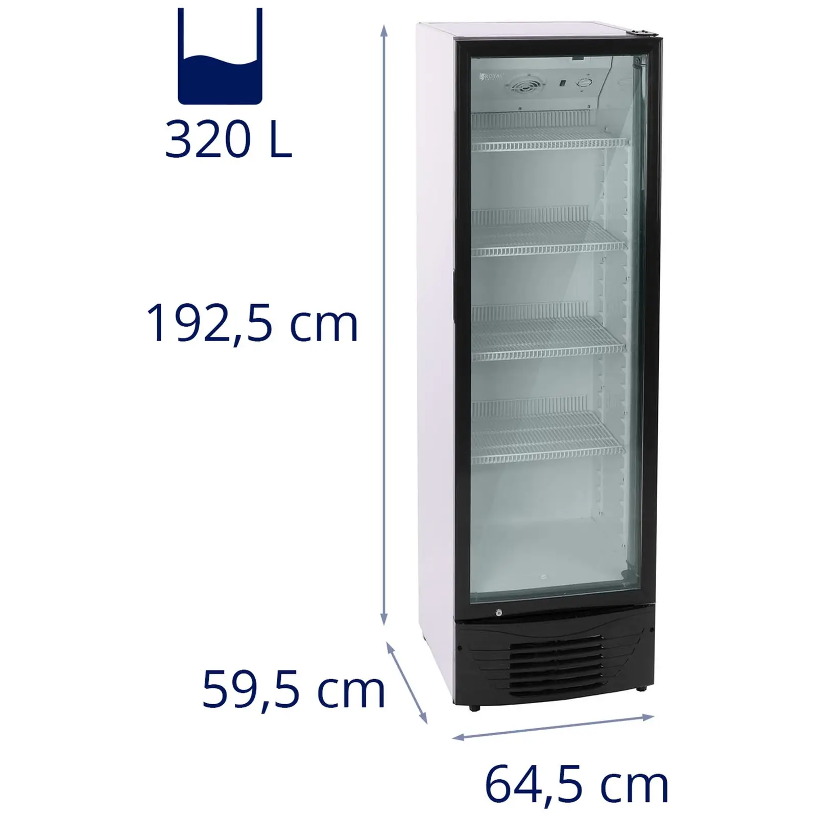 Chladnička na fľaše - 320 L - LED - čierny rám