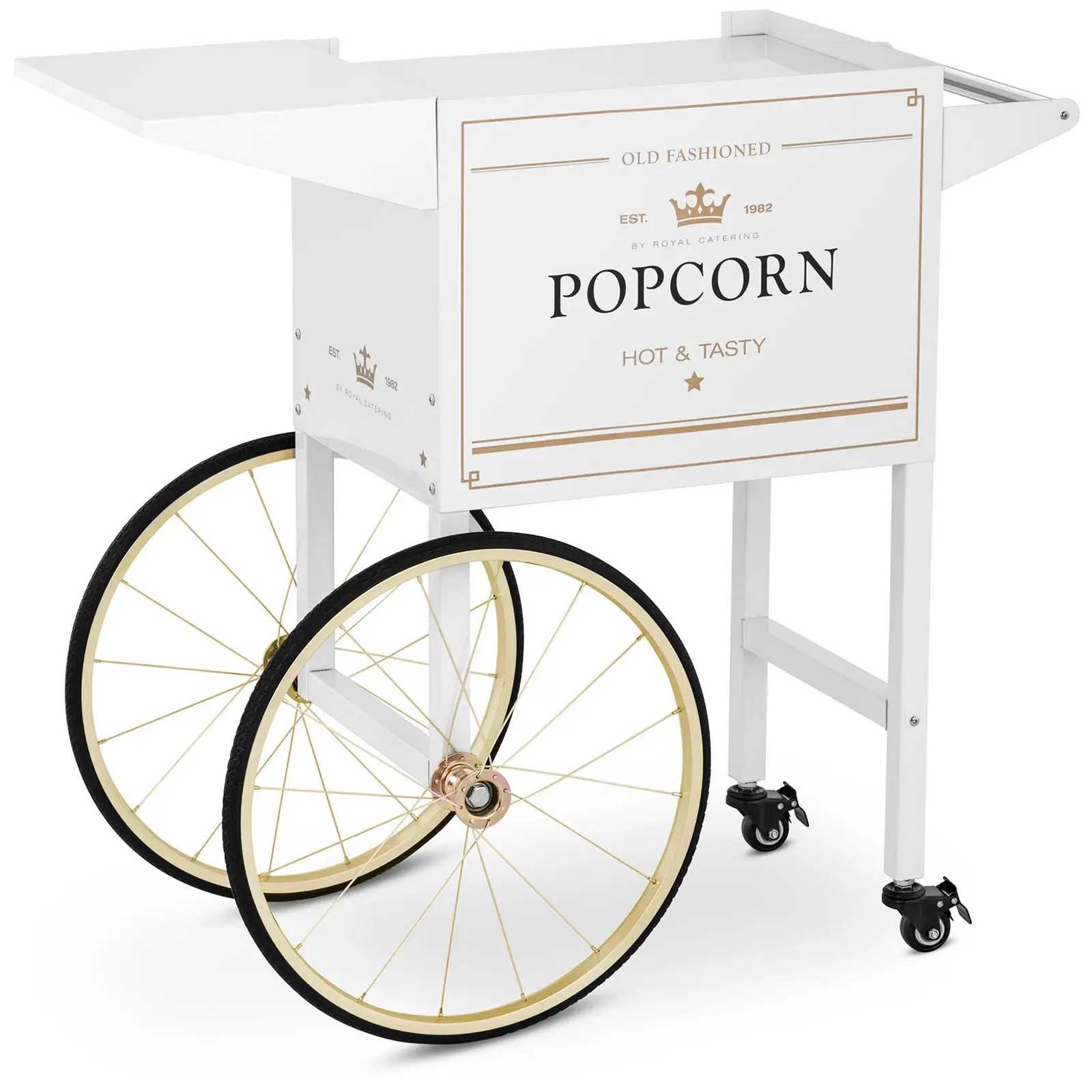 Vozík na stroj na popcorn - bielo-zlatý