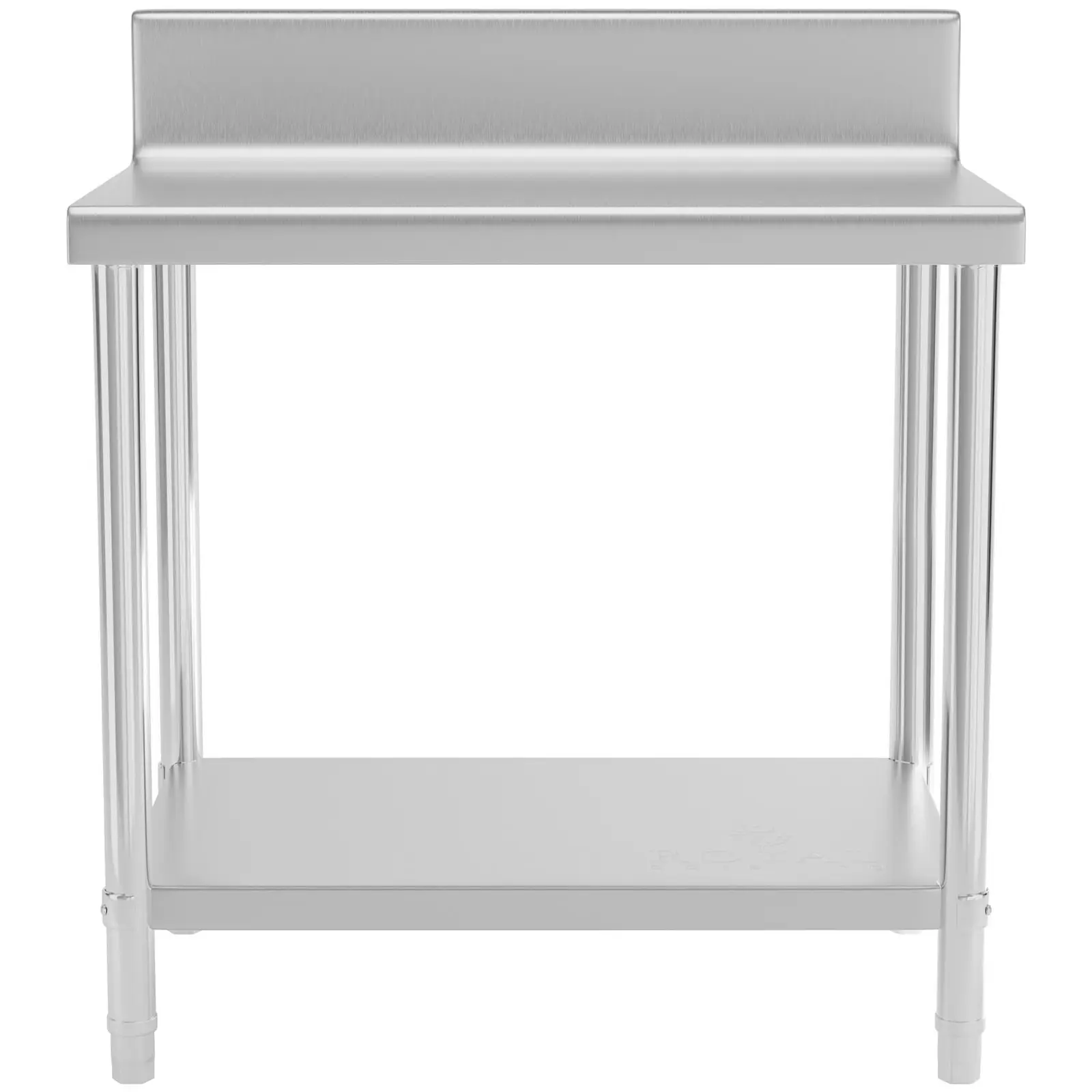 Pracovný stôl z nehrdzavejúcej ocele - 90 x 60 cm - lem - nosnosť 210 kg