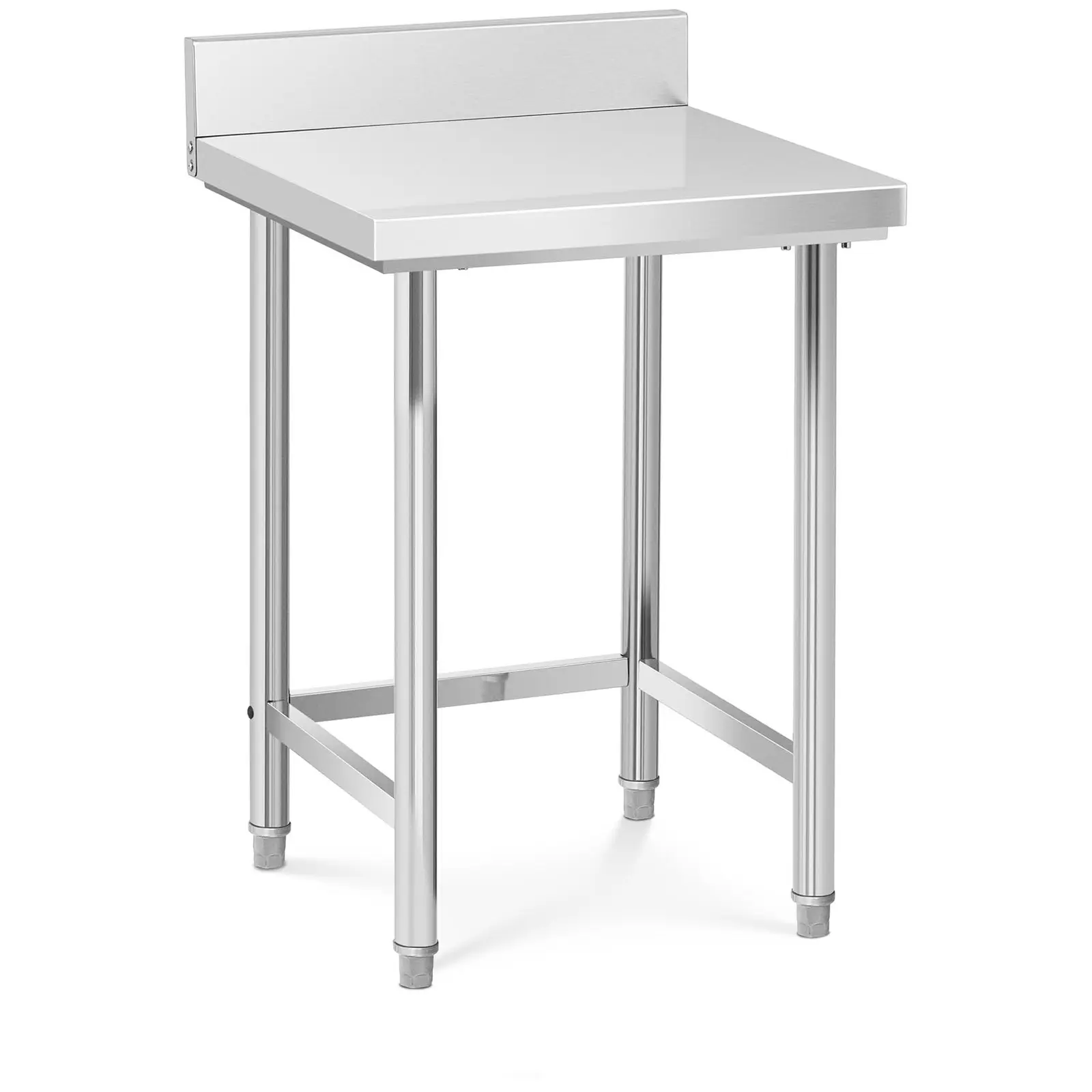 Pracovný stôl z nehrdzavejúcej ocele - 64 x 64 cm - stojan - nosnosť 200 kg