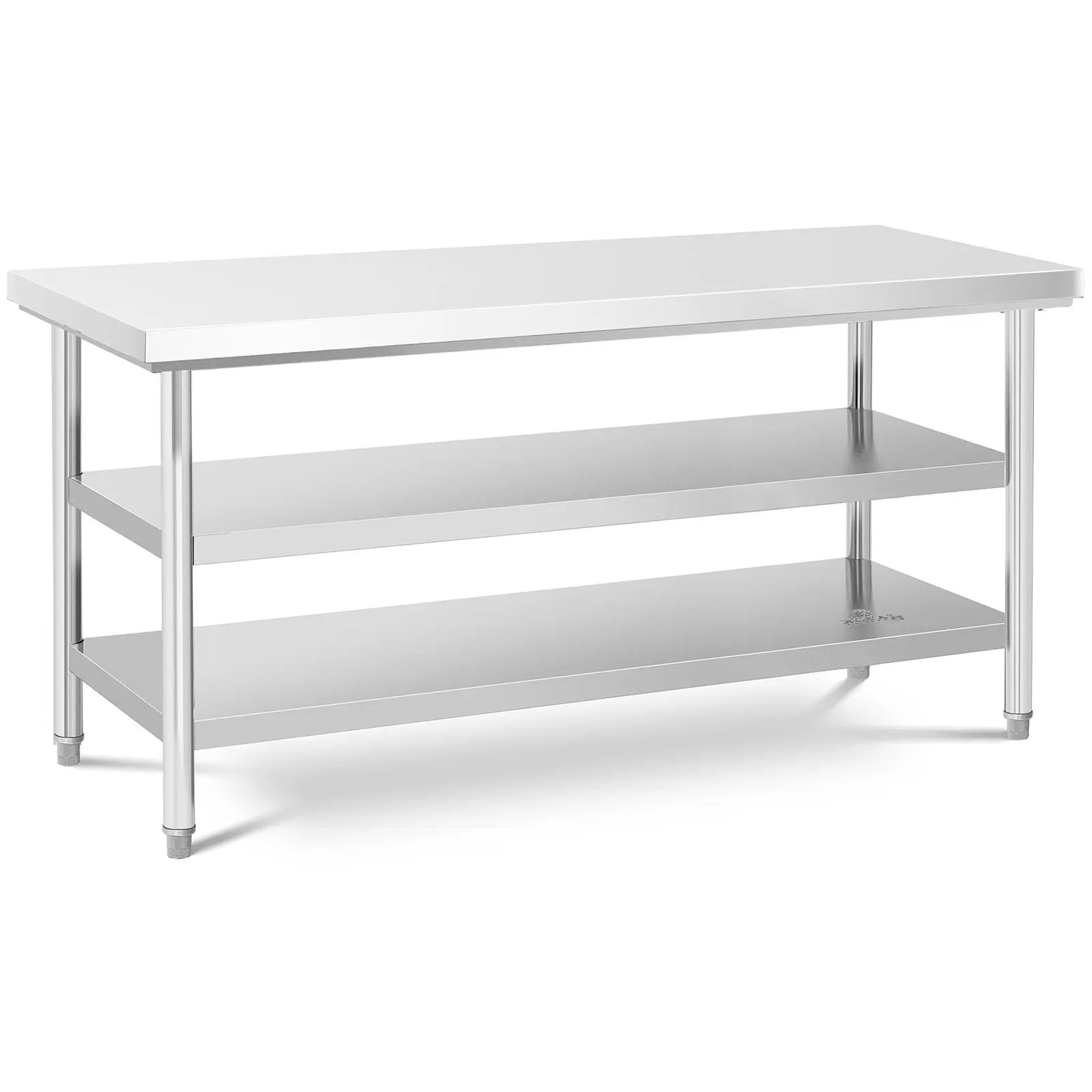 Stôl z nehrdzavejúcej ocele - 70 x 180 cm - 600 kg - 3 úrovne