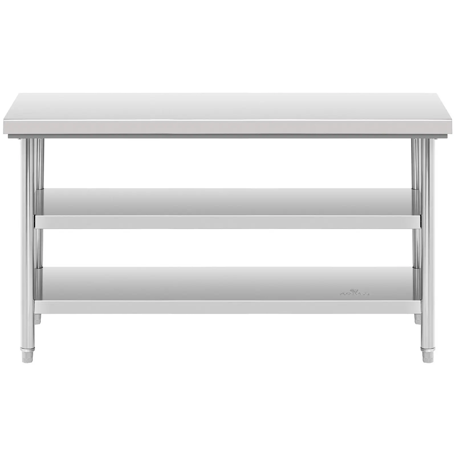 Pracovný stôl z ušľachtilej ocele - 150 x 70 cm - nosnosť 600 kg - 3 úrovne