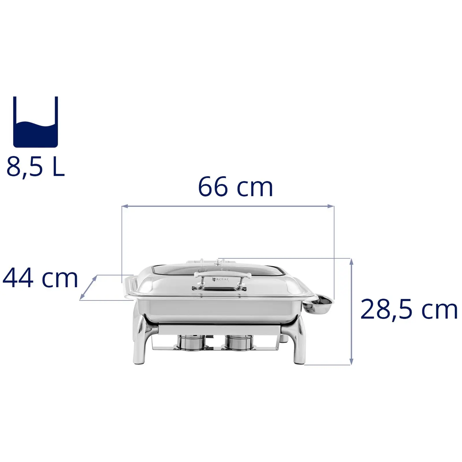 Chafing dish - GN 1/1 - Royal Catering - 8,5 l - 2 x palivový článok