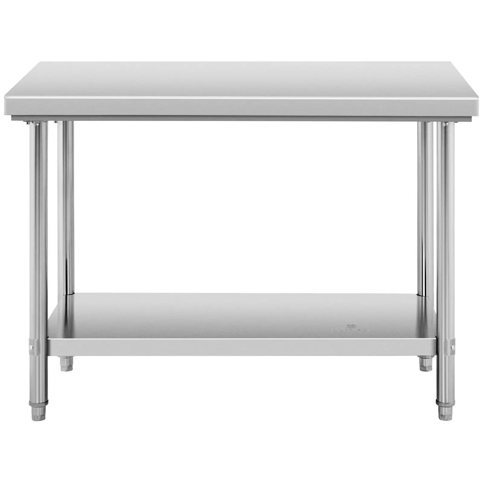 Pracovný stôl z nehrdzavejúcej ocele - 120 x 70 cm - nosnosť 196 kg