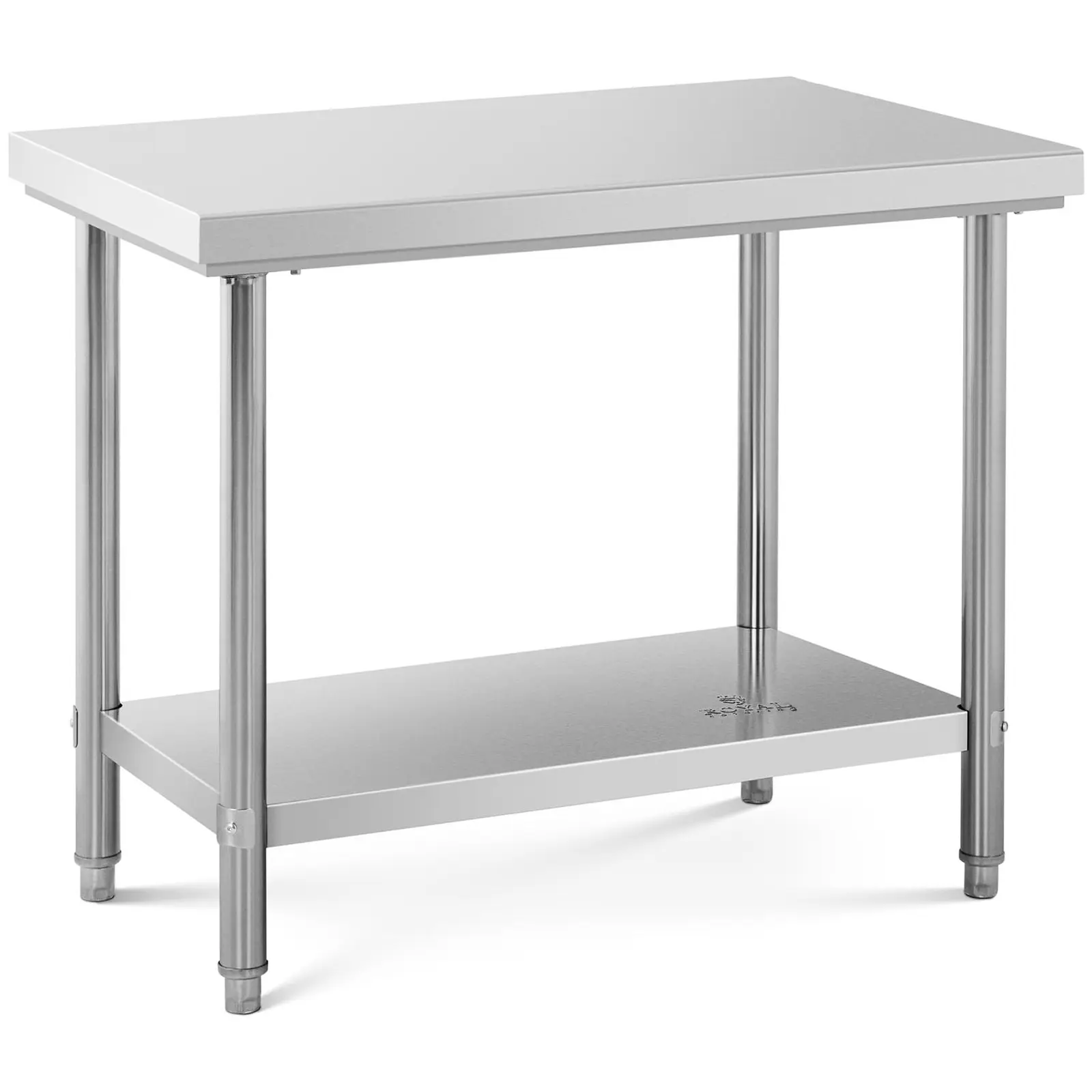 Pracovný stôl z nehrdzavejúcej ocele - 100 x 60 cm - nosnosť 186 kg