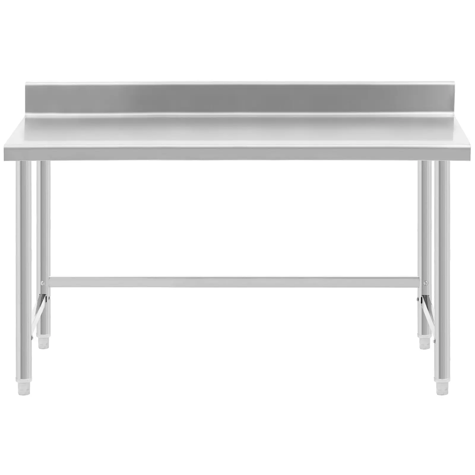 Pracovný stôl z nehrdzavejúcej ocele - 150 x 60 cm - lem - nosnosť 90 kg