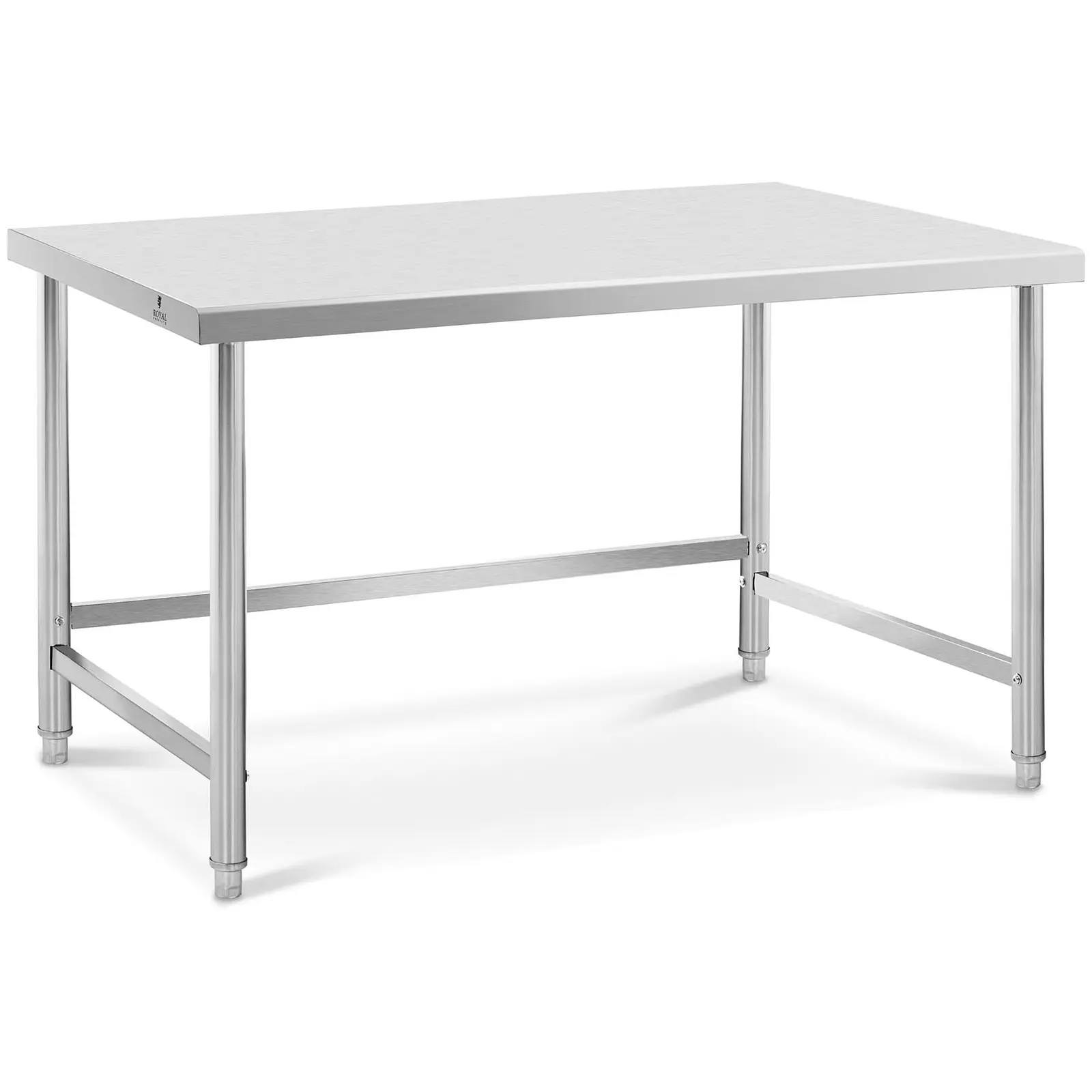 Pracovný stôl z nehrdzavejúcej ocele - 120 x 90 cm - lem - nosnosť 95 kg