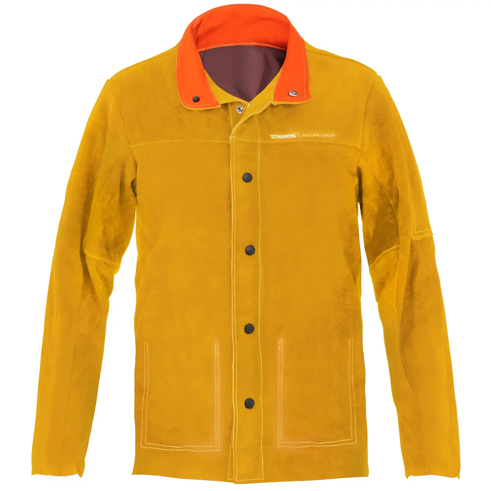 Zváračská bunda z hovädzej štiepenky - zlatá farba - veľkosť M