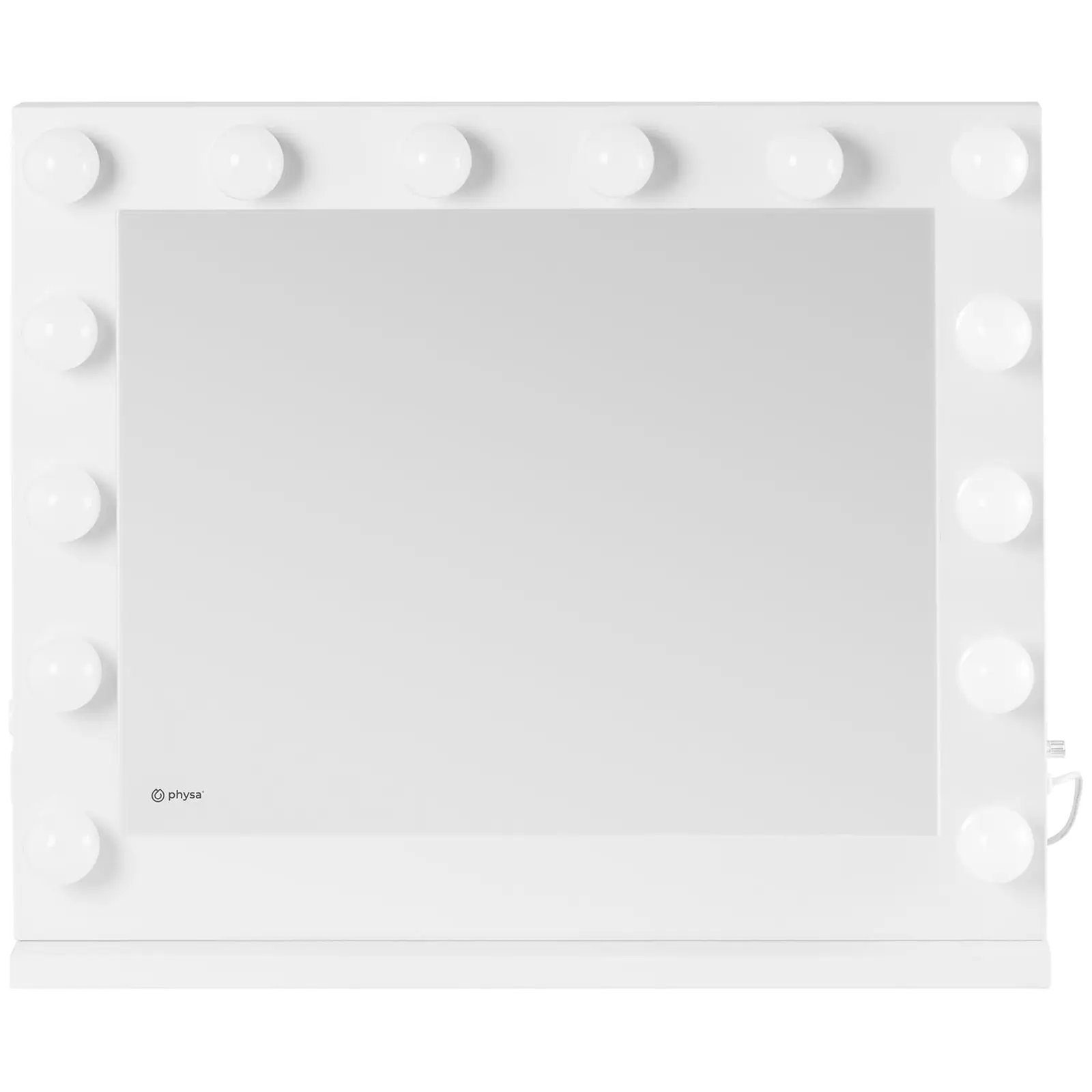 Hollywoodske zrkadlo - biele - 14 LED - hranaté