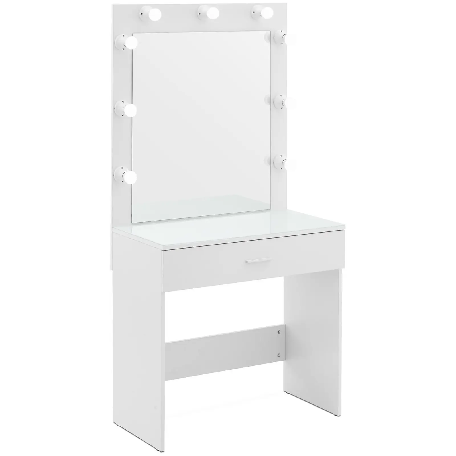 Toaletný stolík so zrkadlom a osvetlením - 80 x 40 x 160 cm – biely