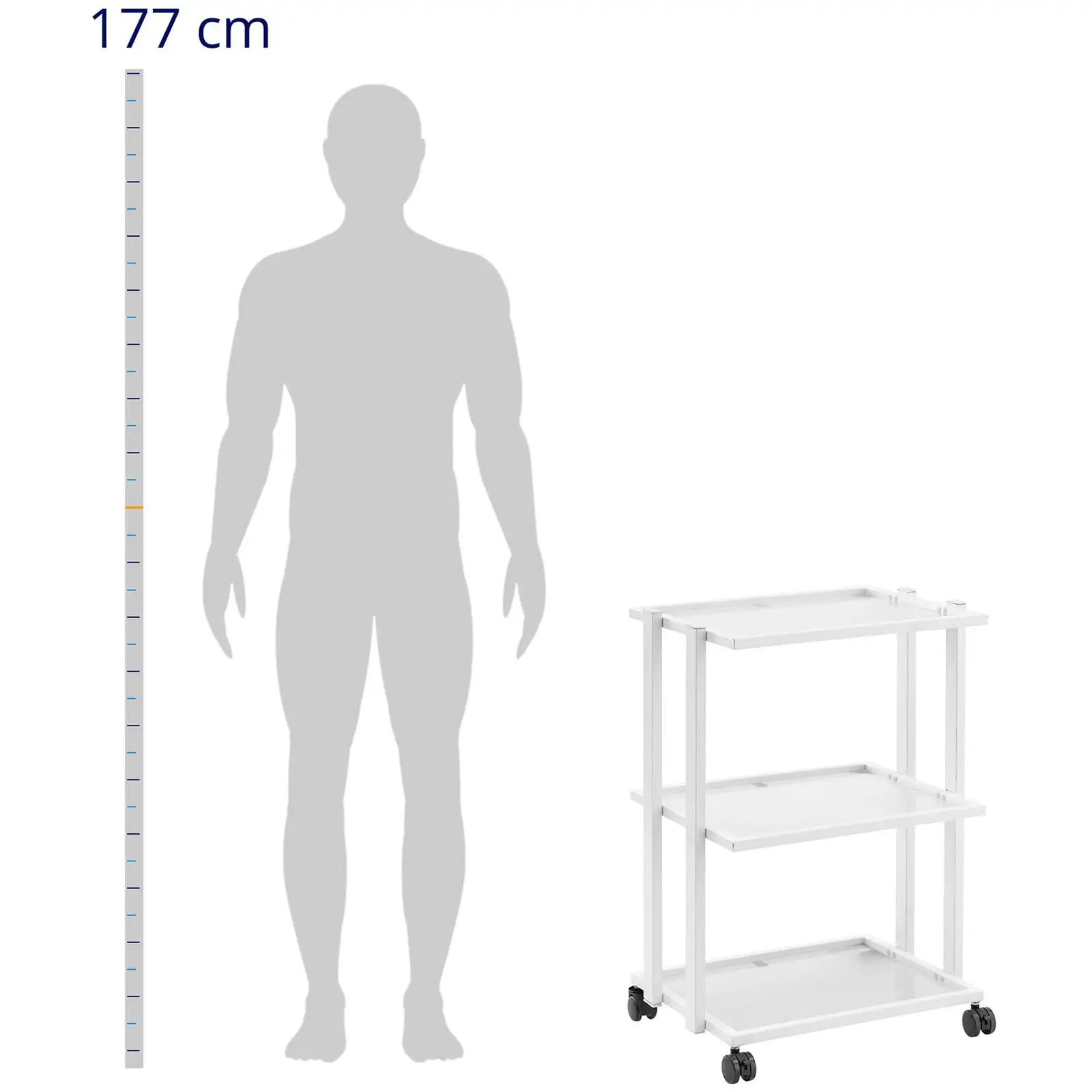 Kozmetický vozík – 3 sklenené police – max. 60 kg