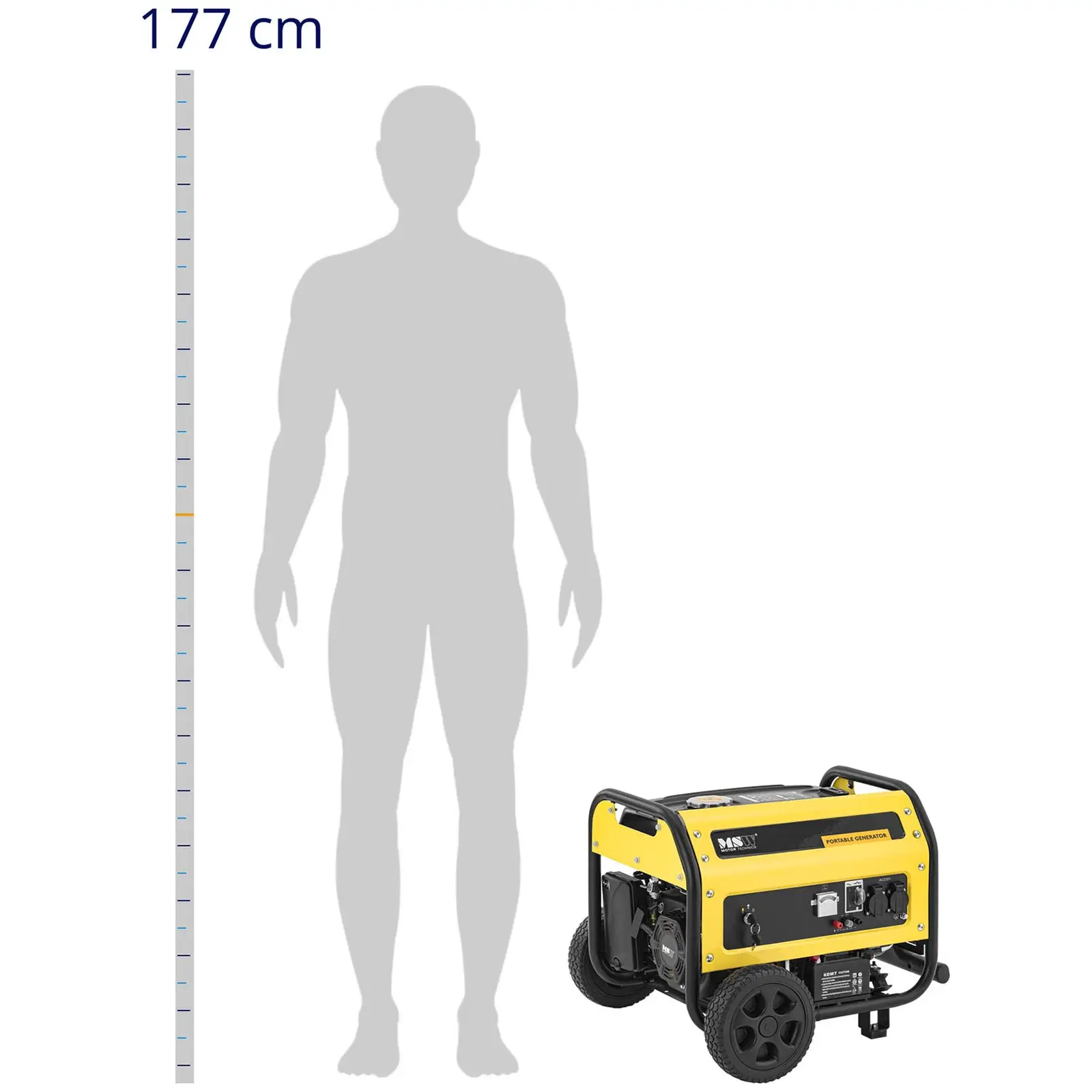 Benzínový generátor – 2700 W – 230VAC / 12VDC – Nádrž 15 L – manuálne štartovanie/elektrické