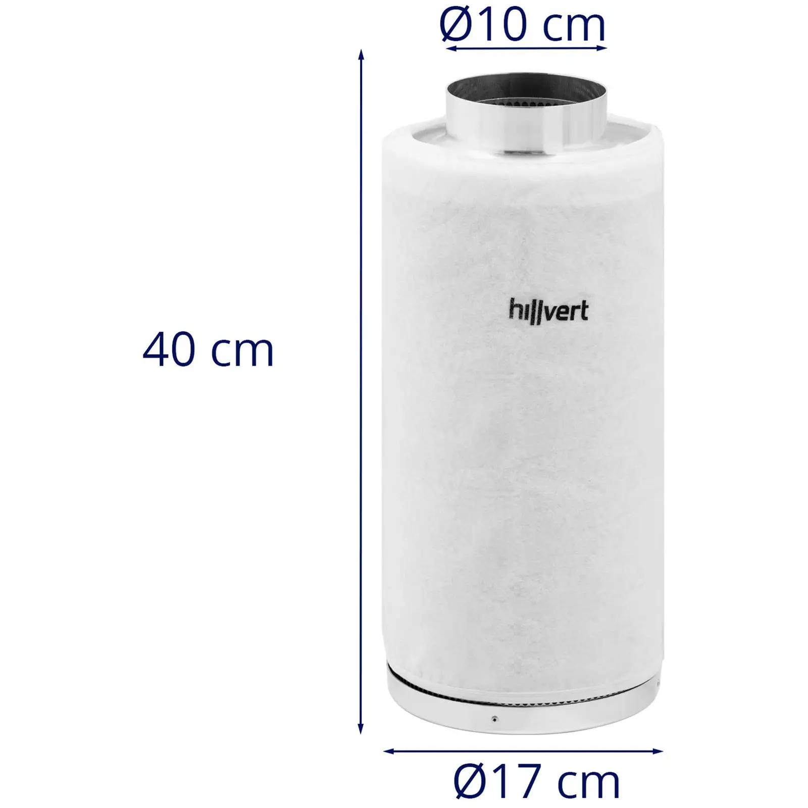 Filter s aktívnym uhlím - oceľ - 102 mm - 40 cm - do 85 °C