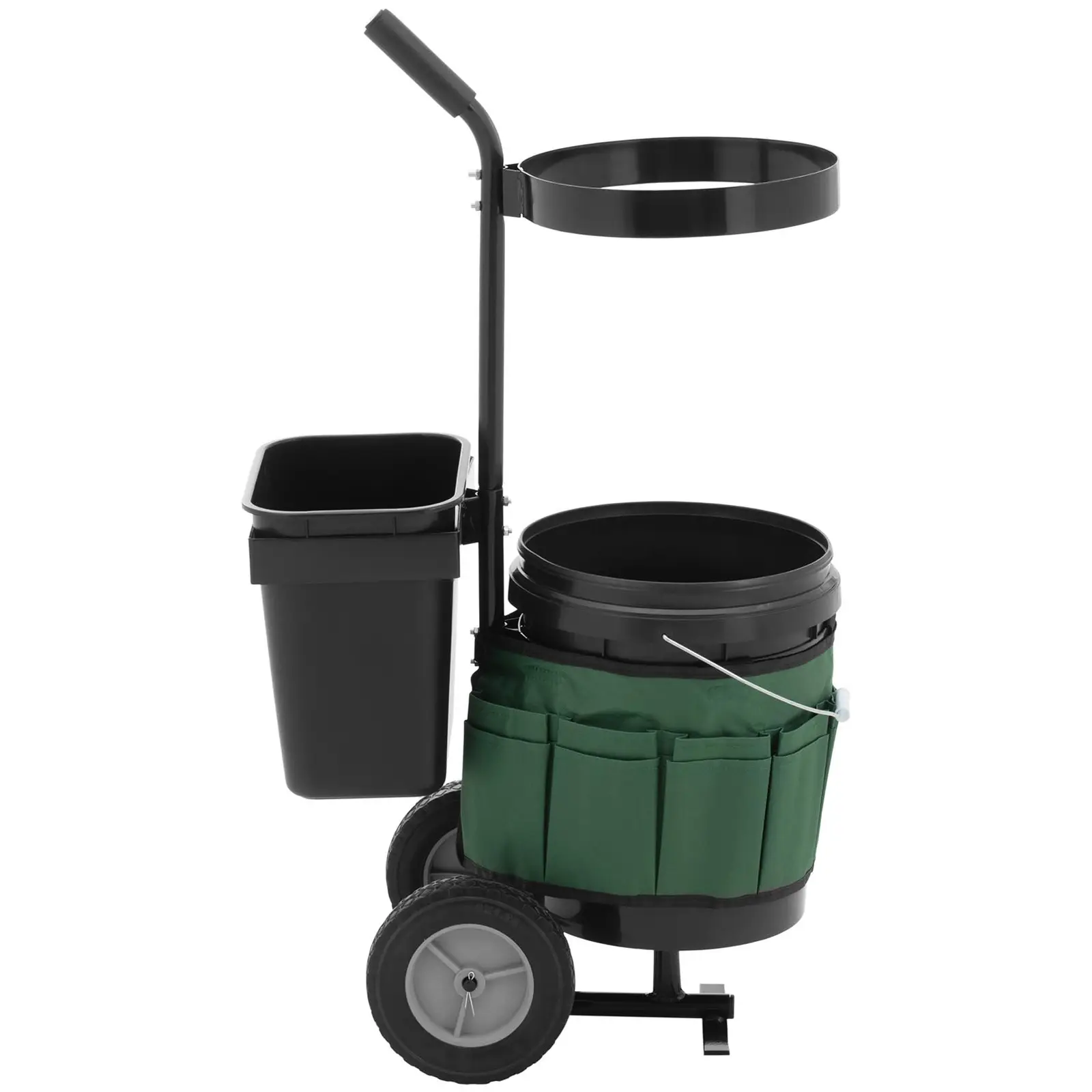 Záhradný vozík - s držiakom na náradie, 18 priehradkami a 2 vedrami - 40 kg