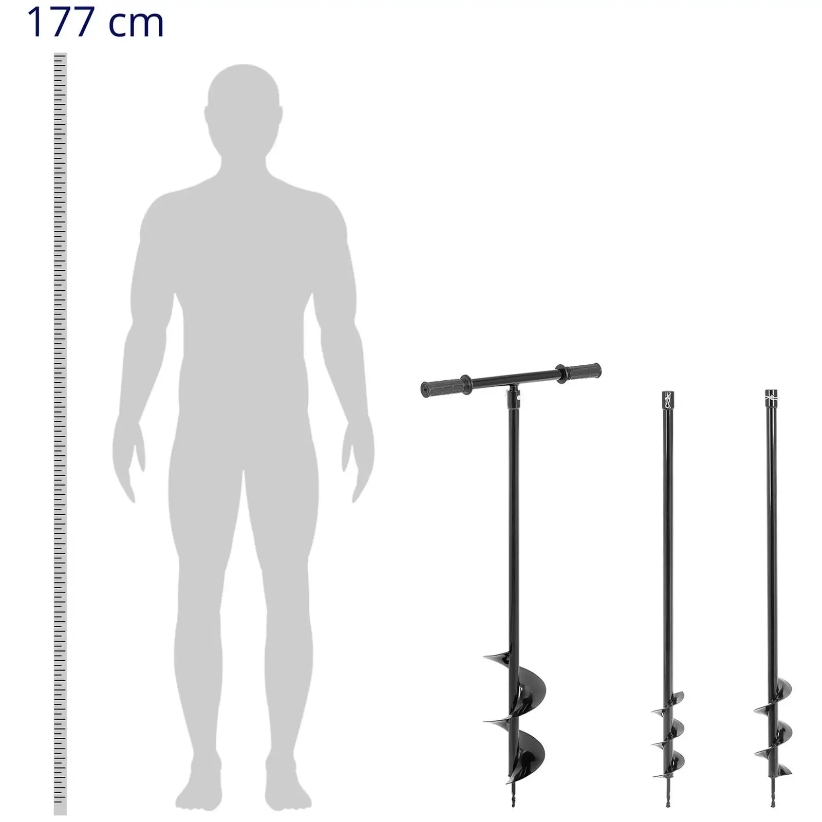 Ručný vrták 100 cm - s tromi vrtákmi: Ø 80, 100, 150 mm