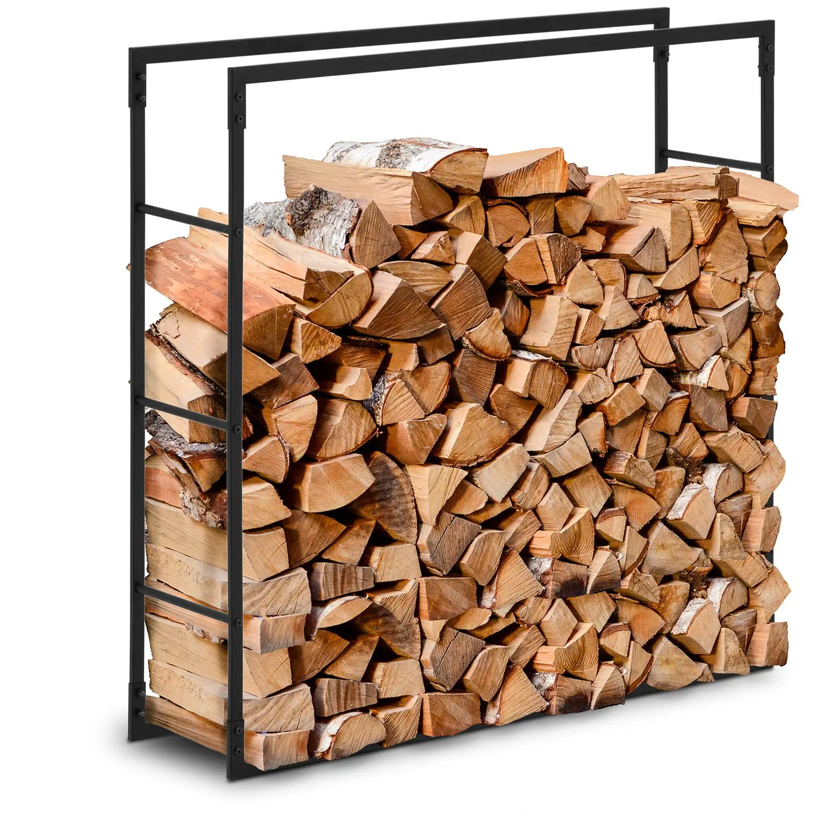 Stojan na palivové drevo - 35 kg - 100 x 25 x 100 cm - oceľ - čierny