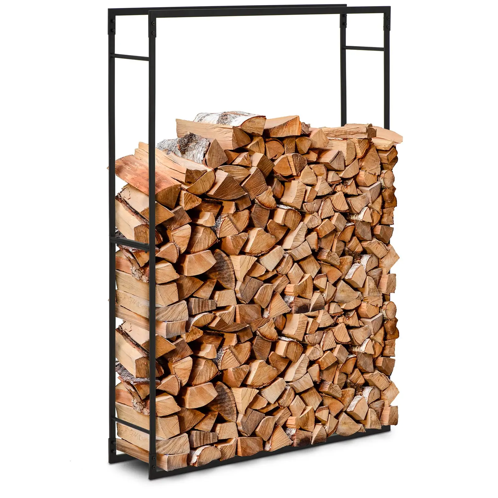Stojan na palivové drevo - 45 kg - 100 x 25 x 150 cm - oceľ - čierny