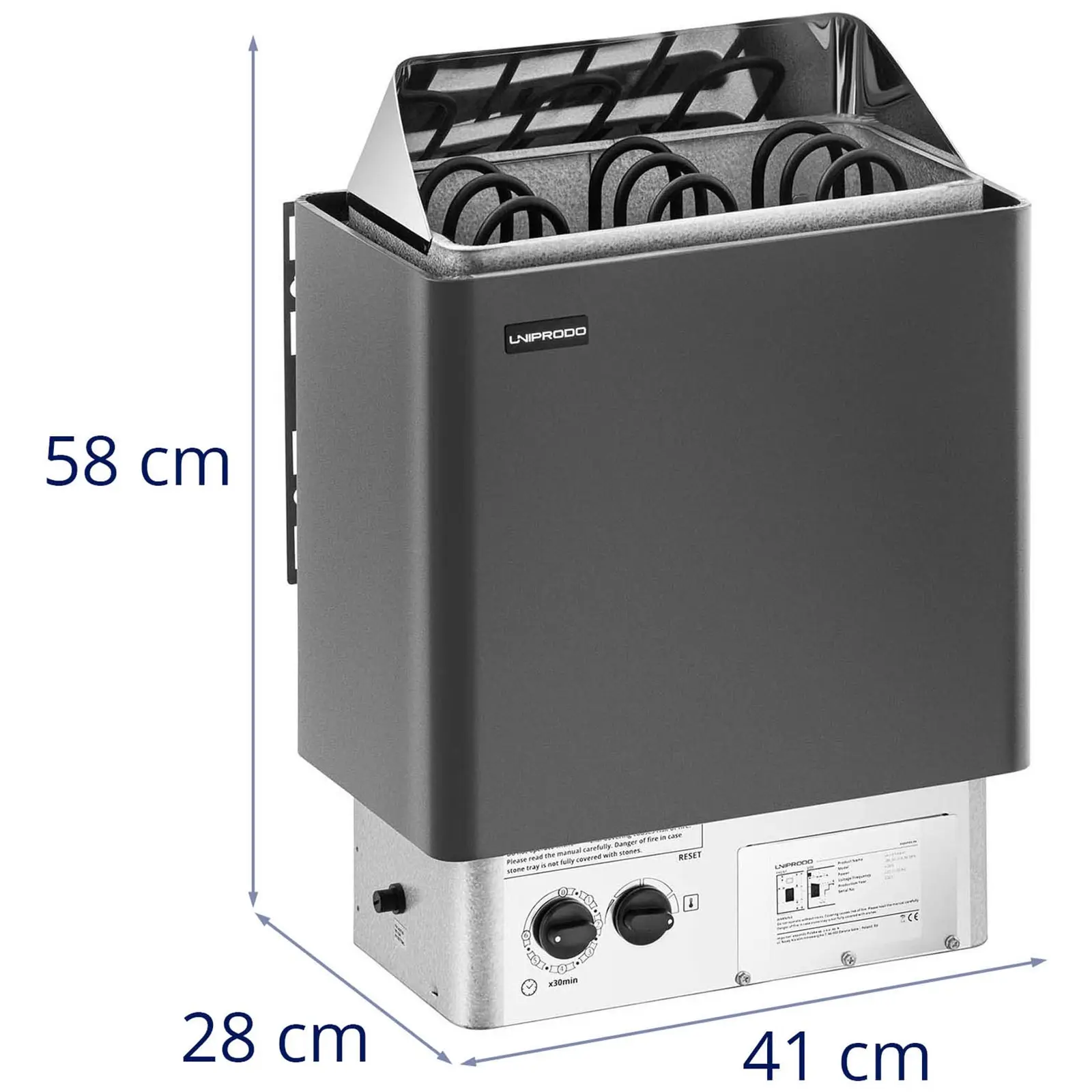 Saunová pec - 4,5 kW - 30 až 110 °C - vrátane ovládania