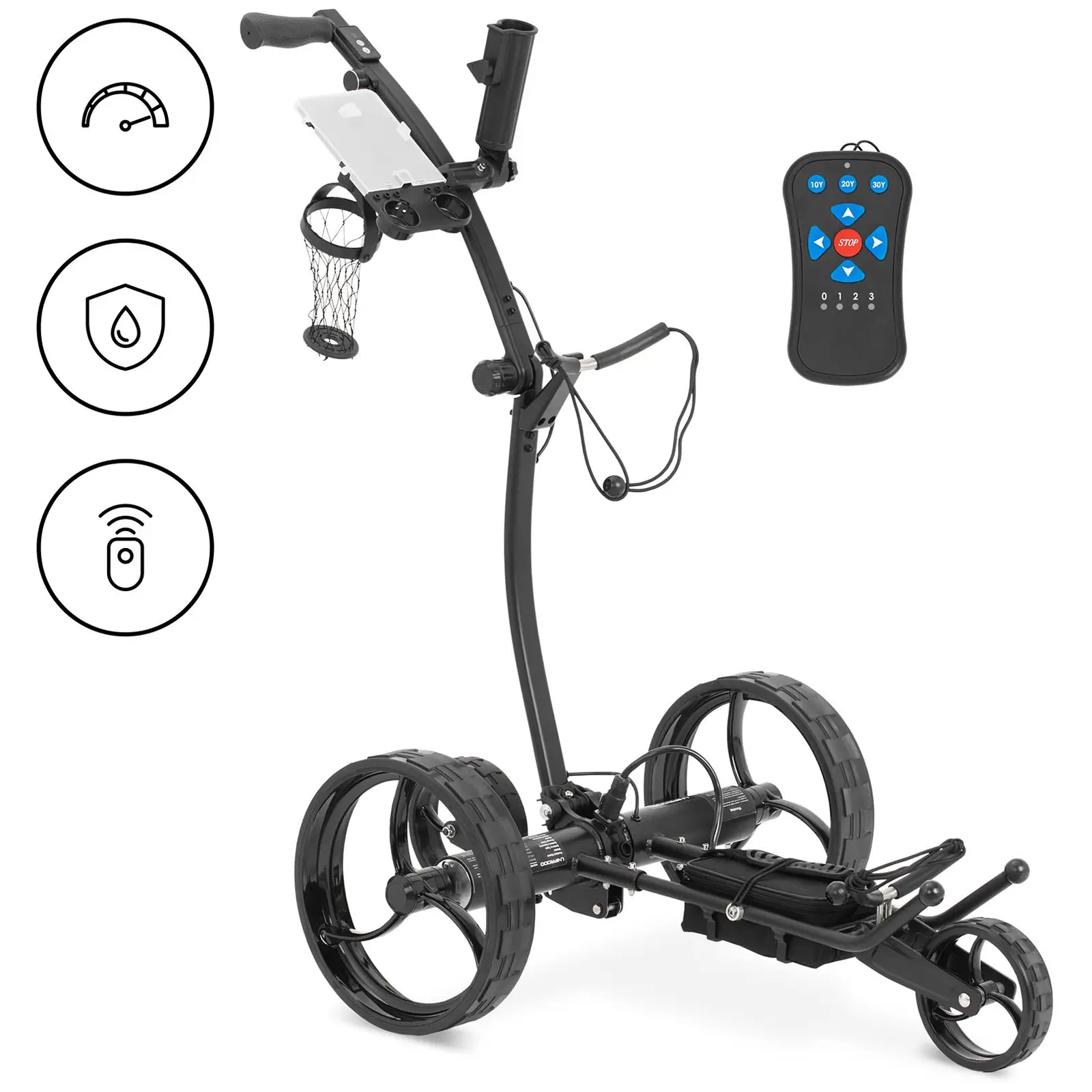 Elektrický golfový vozík - skladací - diaľkové ovládanie - 20 kg - hliníkový