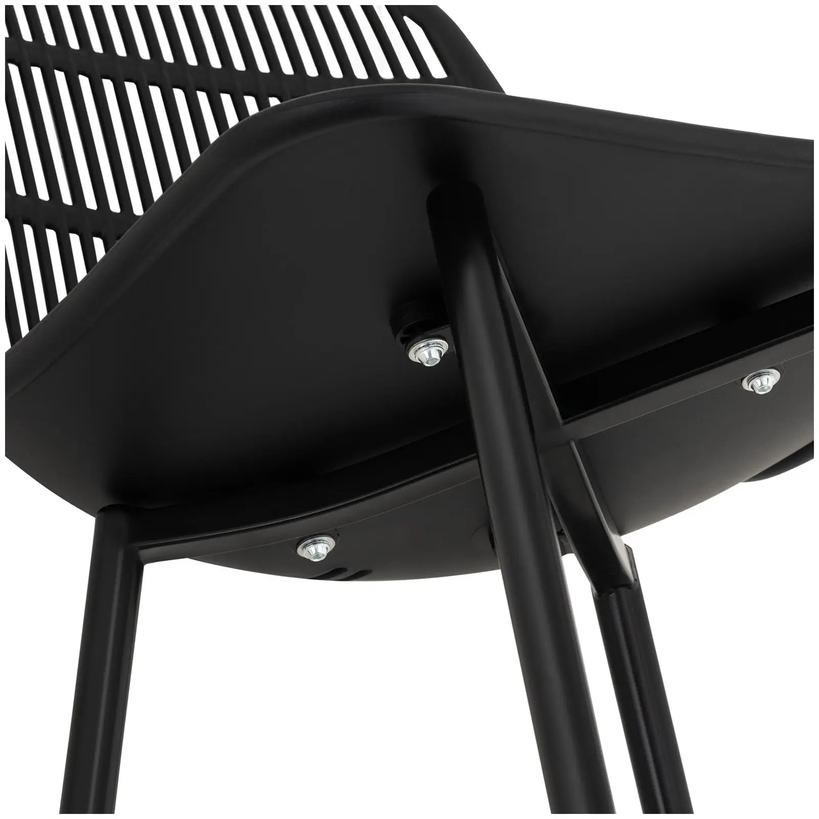 Stolička - 4dielna súprava - až 150 kg - sedák 46,5 x 45,5 cm - čierna