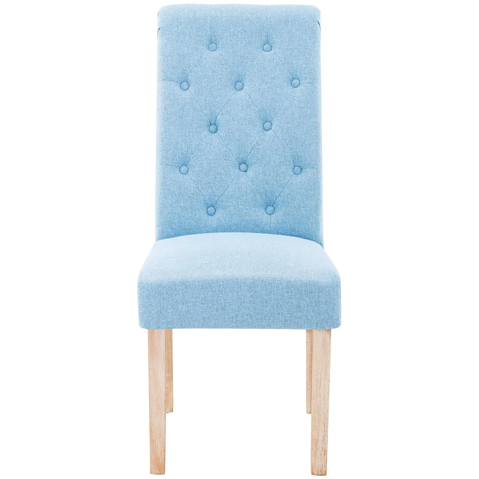 Čalúnená stolička - sada 2 ks - do 180 kg - plocha na sedenie 46 x 42 cm - nebeská modrá