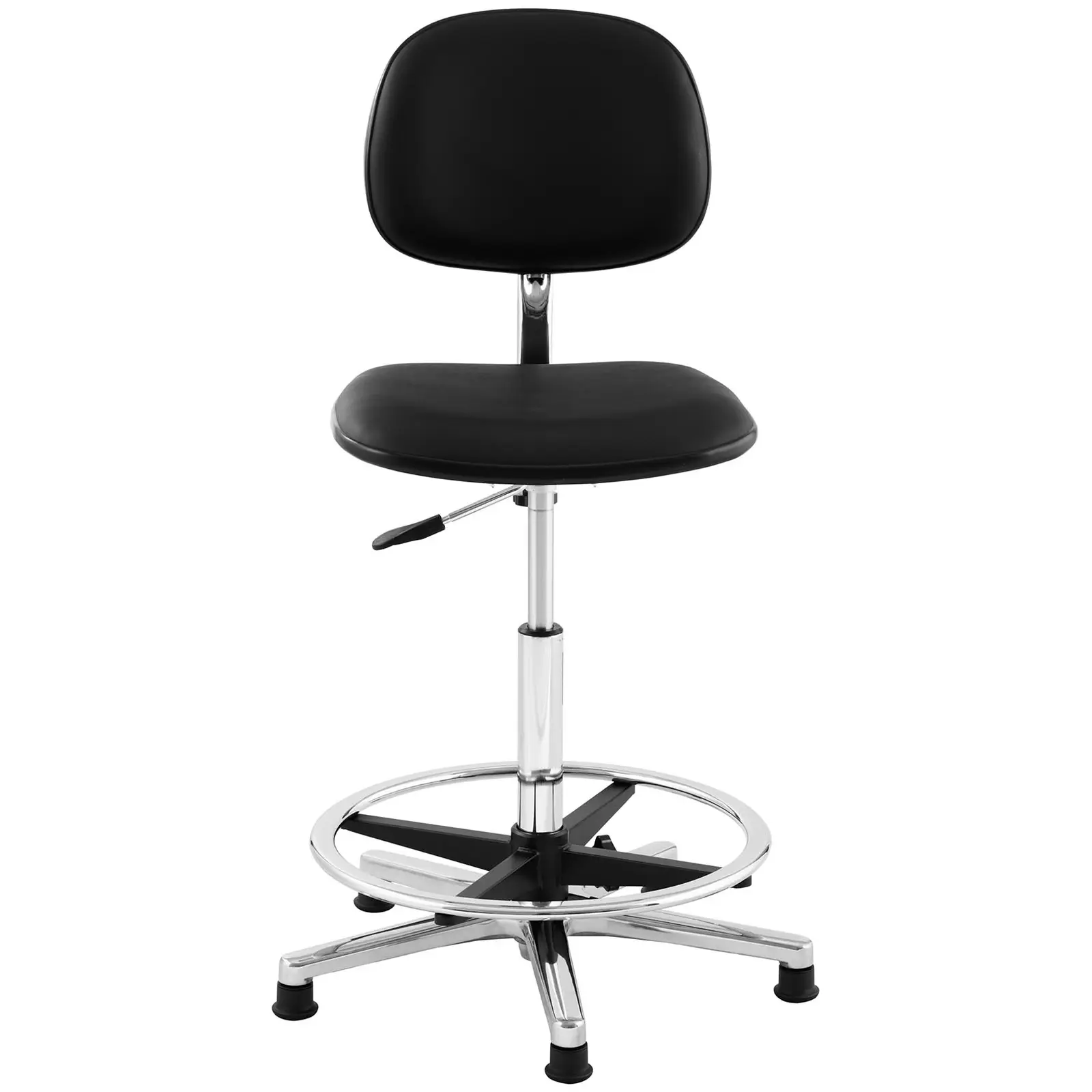 Pracovná stolička - kozmetická - 120 kg - čierna - krúžok na nohy - výškovo nastaviteľná od 530 do 800 mm