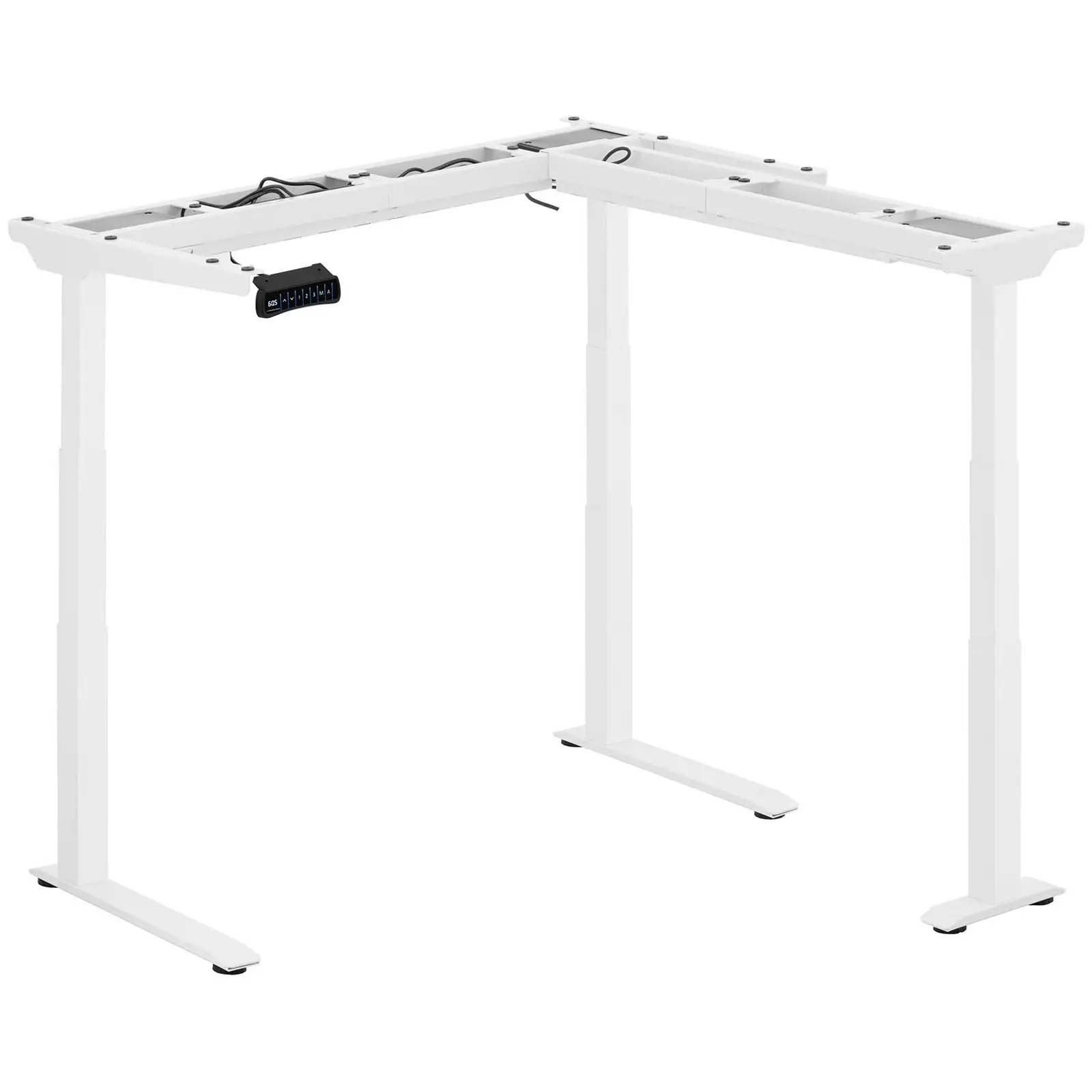 Výškovo nastaviteľný rohový rám písacieho stola - Výška: 60 - 125 cm - Šírka: 110 - 190 cm / 90 - 150 cm