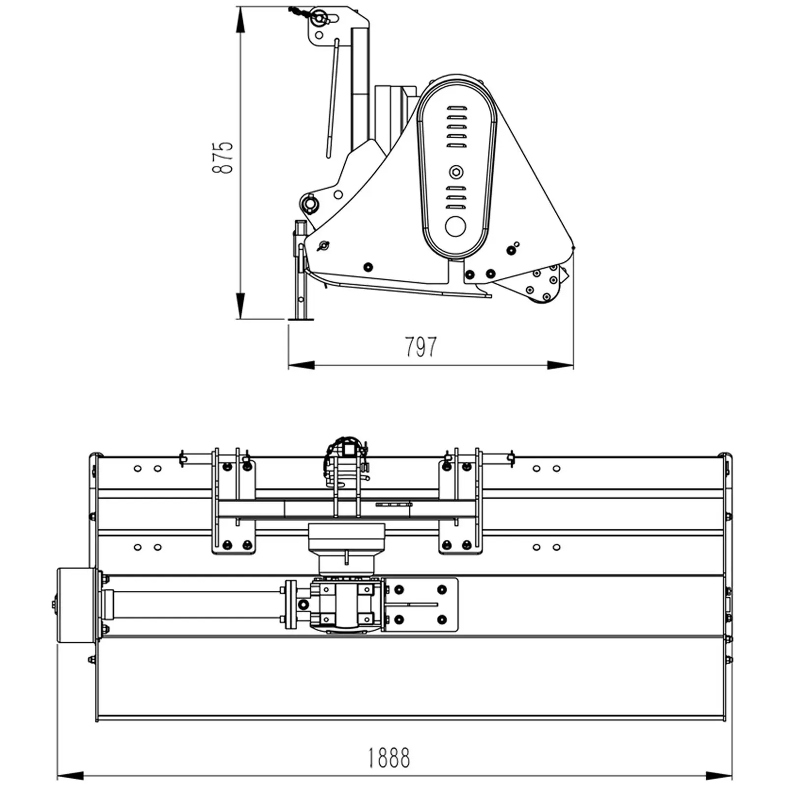 Kladivkový mulčovač – pracovná šírka 1750 mm – 3-bodový záves (kat. i)