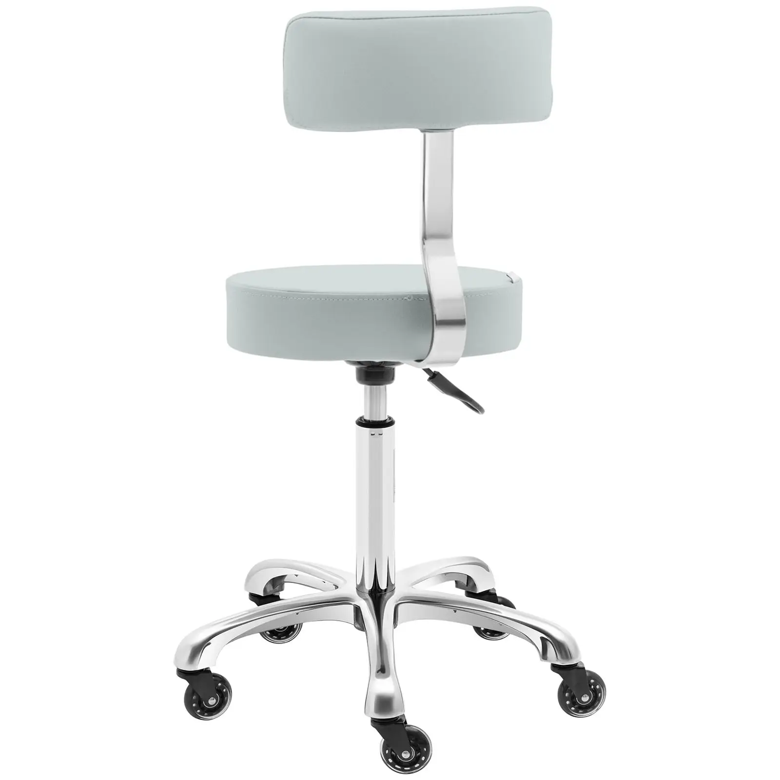 Pedikérska stolička a otočná stolička na ošetrovanie nôh s operadlom - pistáciová farba